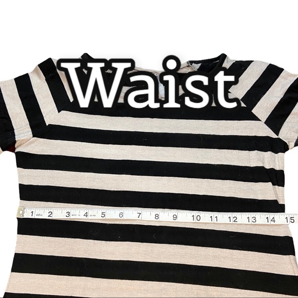 Heart & Hips Black & Gray Striped Raglan Sleeve Fitted Tee Size Medium - Picture 7 of 9